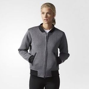 Adidas reigning champ dark grey warm bomber jacket